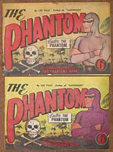 Front cover of The Phantom #1 - original vs replica